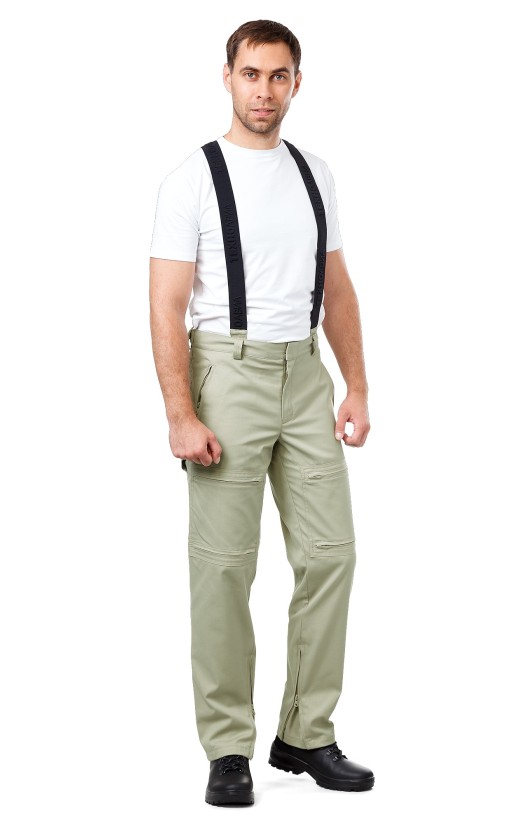 Брюки мужские летние «Пилот» бежево-оливковые