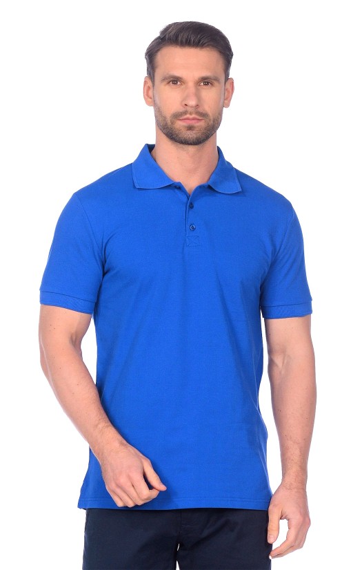 Сорочка с воротником «Поло» васильковая