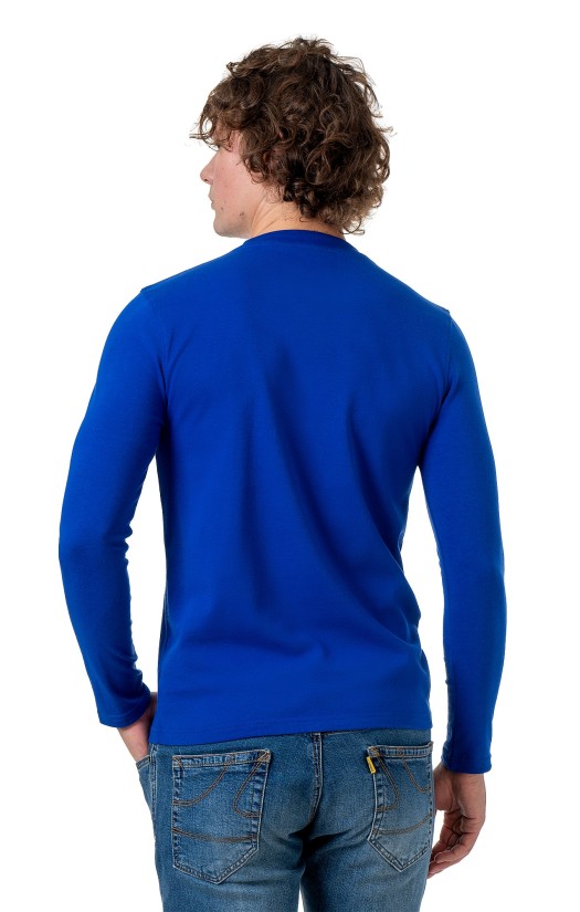 Футболка с длинным рукавом васильковая