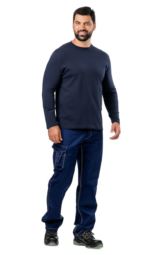 Футболка с длинным рукавом синяя