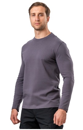 Футболка с длинным рукавом серая