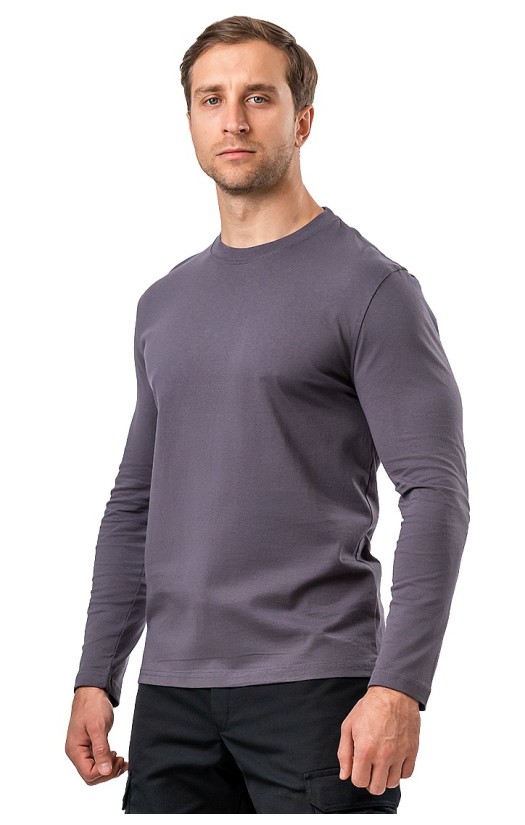 Футболка с длинным рукавом серая