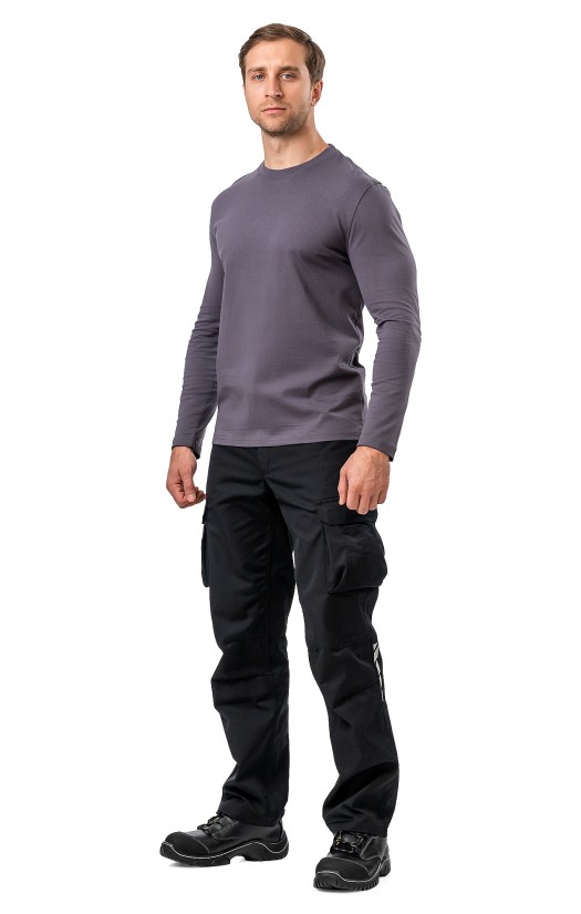 Футболка с длинным рукавом серая