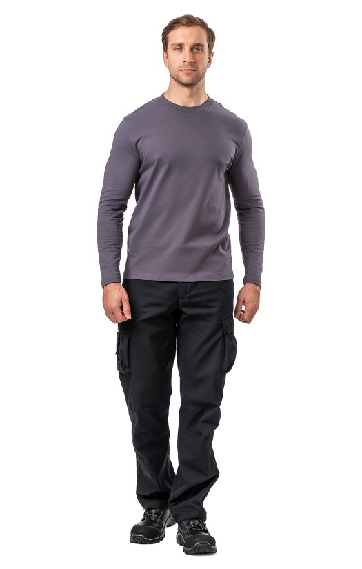 Футболка с длинным рукавом серая