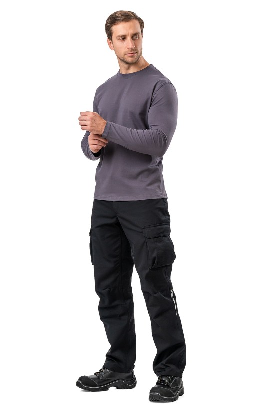 Футболка с длинным рукавом серая