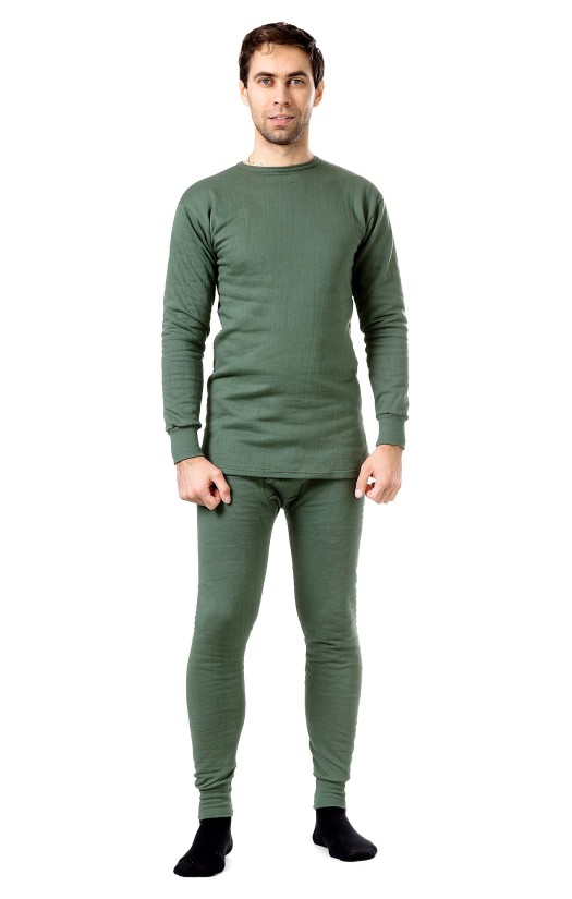 Комплект белья мужского утепленного «Камыш» (трикотажное хлопчатобумажное полотно с начесом)