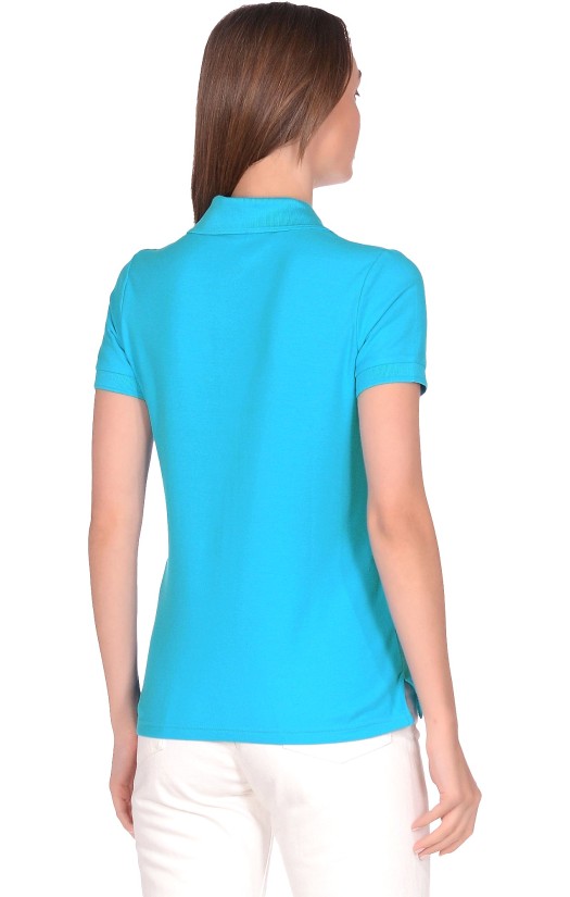 Блузка с воротником женская «Поло» бирюзовая
