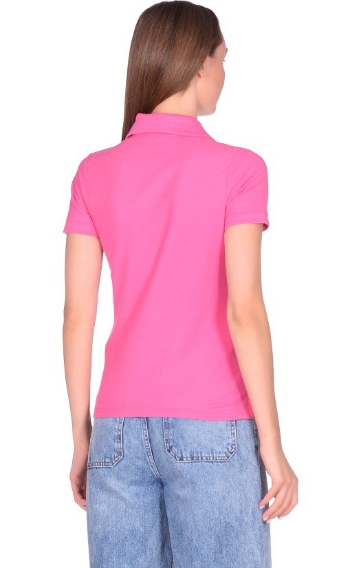 Блузка с воротником женская «Поло» розовая