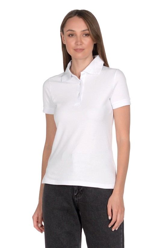 Блузка с воротником женская «Поло» белая