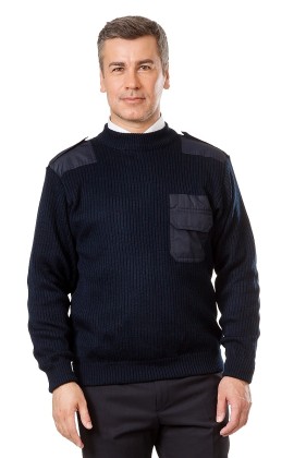 Джемпер мужской с накладками синий