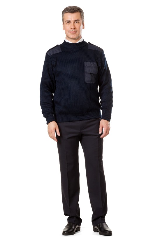 Джемпер мужской с накладками синий