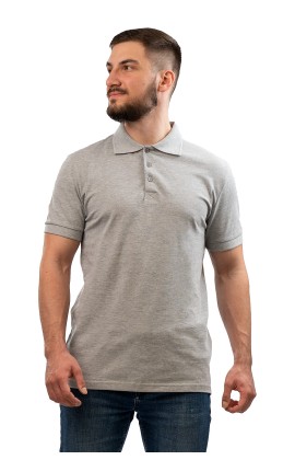 Сорочка с воротником «Поло» серый меланж