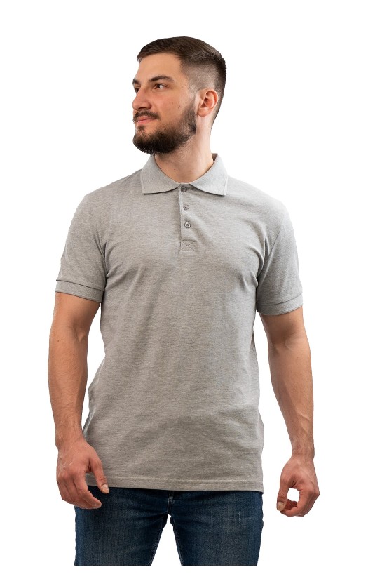 Сорочка с воротником «Поло» серый меланж