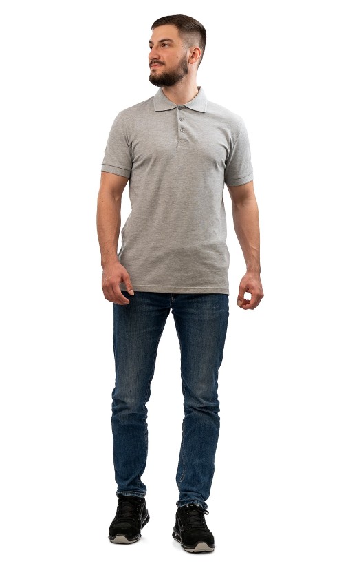 Сорочка с воротником «Поло» серый меланж