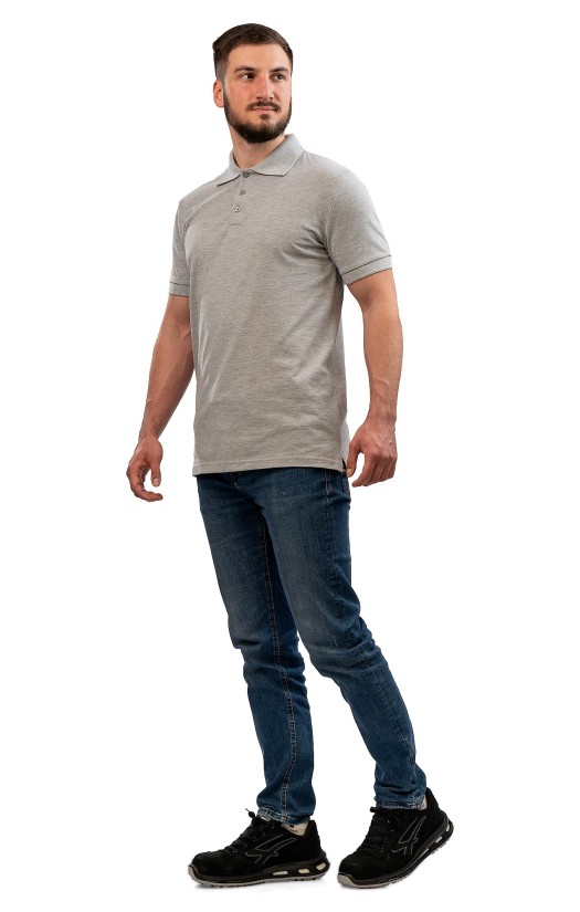 Сорочка с воротником «Поло» серый меланж