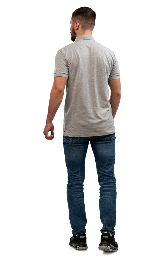 Сорочка с воротником «Поло» серый меланж