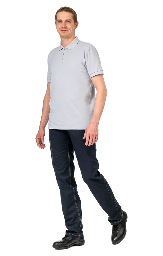 Сорочка с воротником «Поло» сильвер