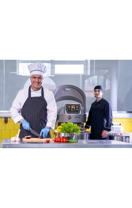 Фартук «Гриль», черно-белая полоска