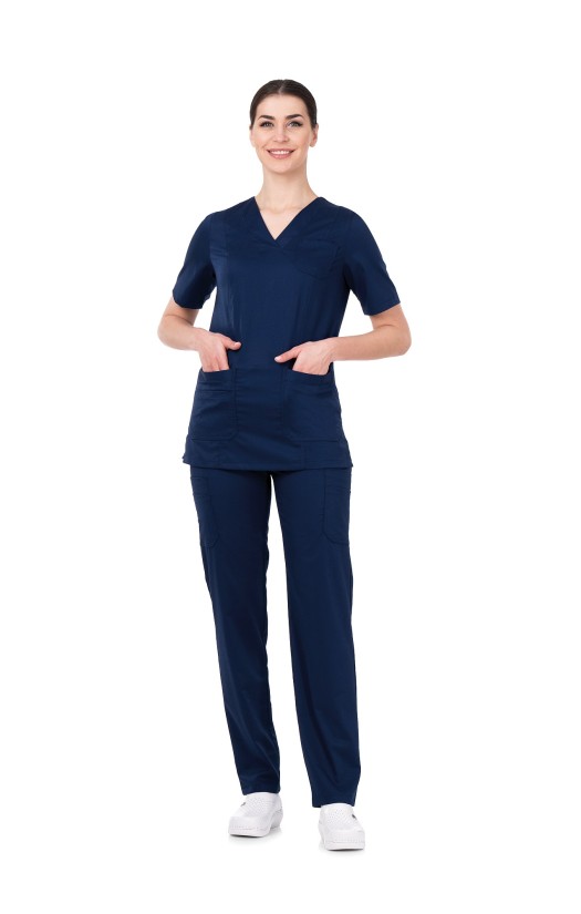 Блуза женская «Лотос» темно-синяя