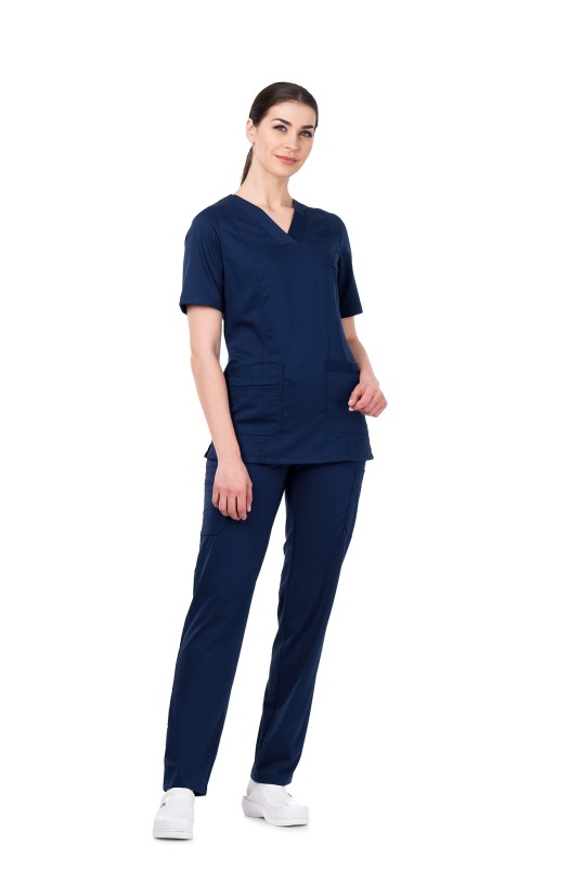 Блуза женская «Лотос» темно-синяя