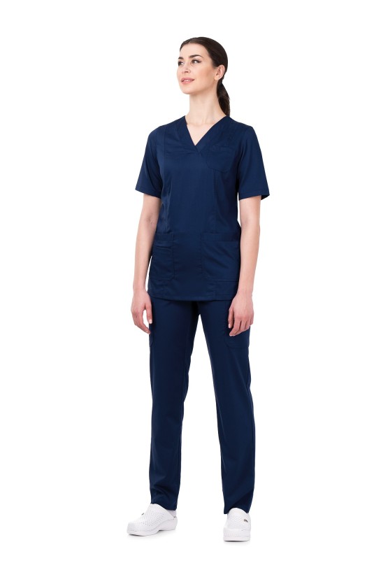 Блуза женская «Лотос» темно-синяя