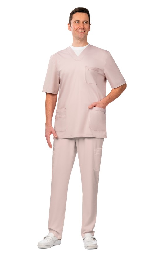 Блуза мужская «Лотос» пудровая