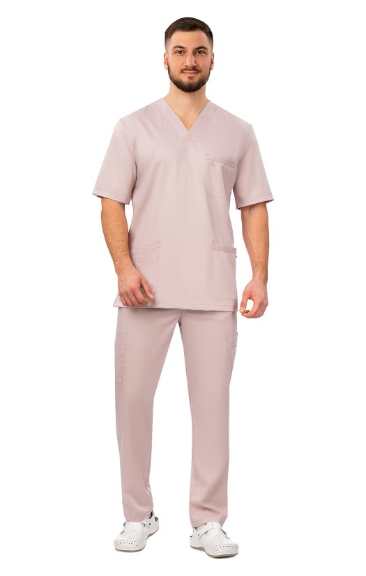 Блуза мужская «Лотос» пудровая