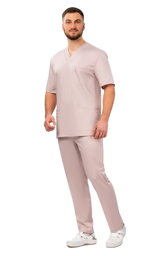 Блуза мужская «Лотос» пудровая