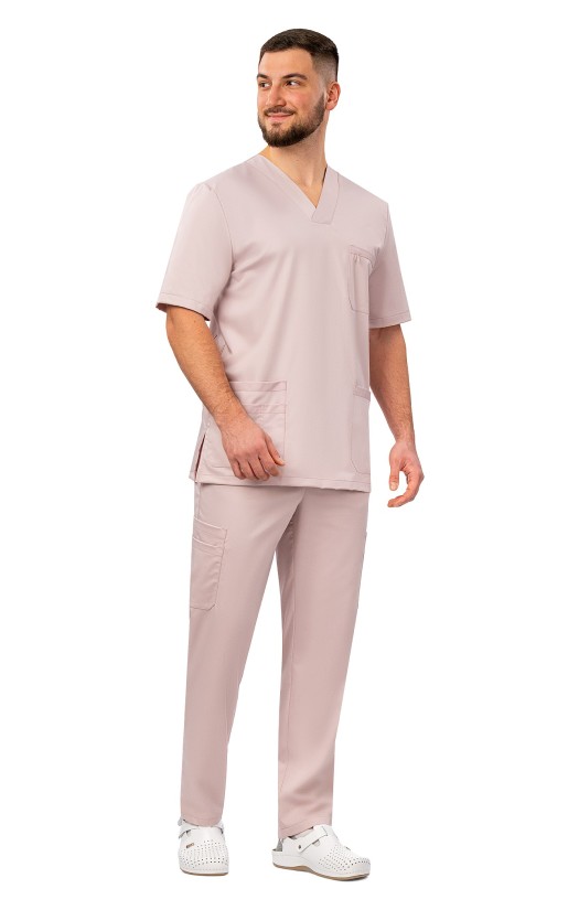 Блуза мужская «Лотос» пудровая