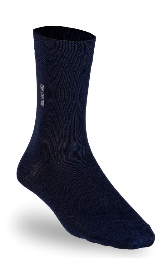 Носки «Лабиринт» из хлопкополиамидной пряжи синие