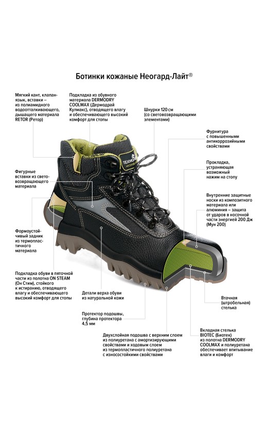 Ботинки женские кожаные Неогард-Лайт® с защитными носками из алюминия