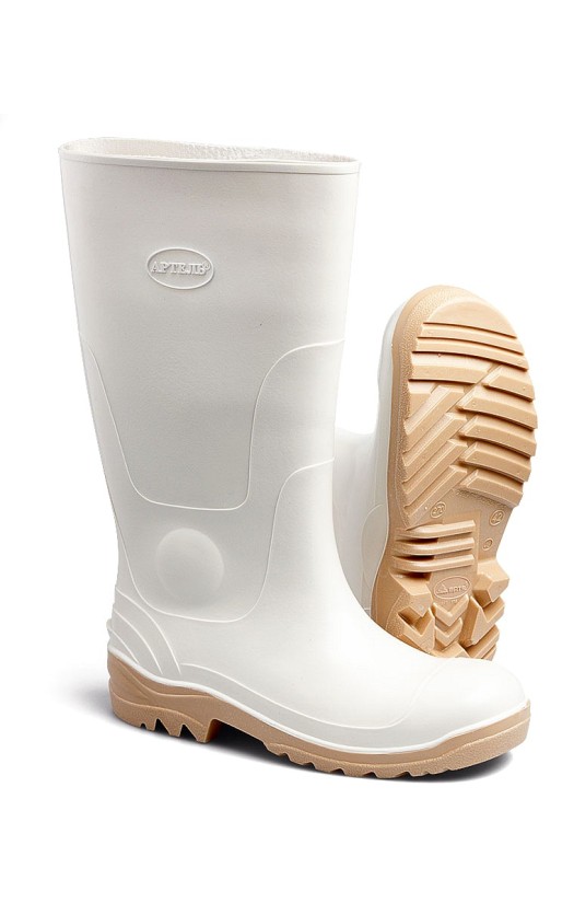 Сапоги ПВХ мужские маслостойкие белого цвета