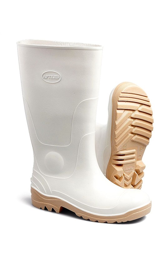 Сапоги ПВХ белые с металлическими защитными носками