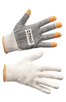 Перчатки трикотажные с точечным ПВХ-покрытием ладони (10 класс)