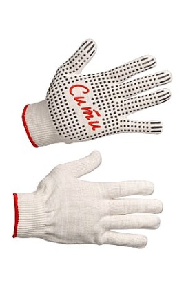 Трикотажные перчатки с точечным  ПВХ-покрытием «Сити» (13 класс)