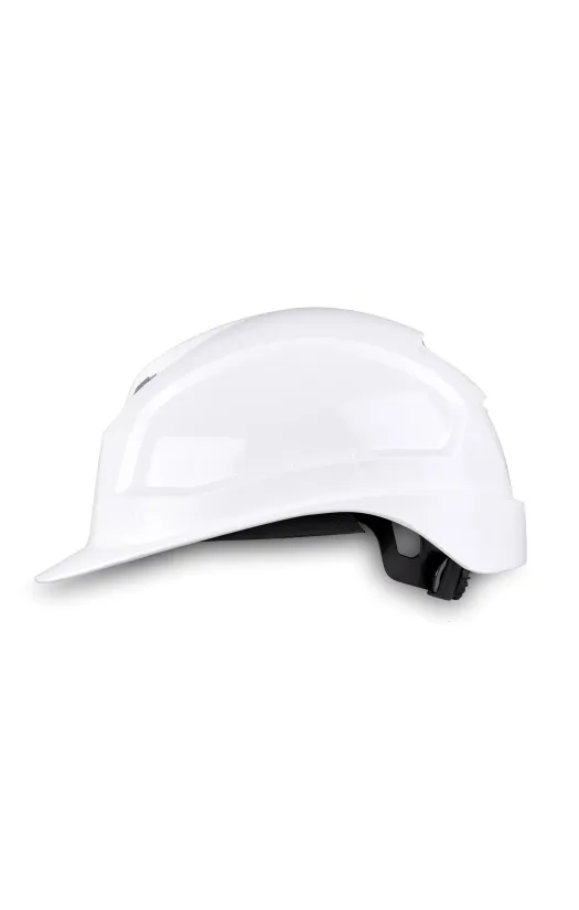 Каска Uvex "Феос IES" (9772040) с текстильным оголовьем, храповик, цв.белый, крепление для очков Феос