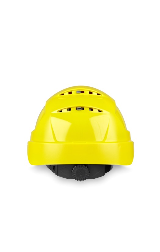 Каска Uvex "Феос IES" (9772140) с текстильным оголовьем, храповик, цв.желтый, крепление для очков Феос