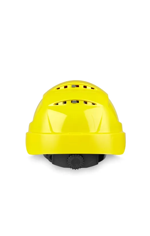 Каска Uvex "Феос IES" (9772140) с текстильным оголовьем, храповик, цв.желтый, крепление для очков Феос