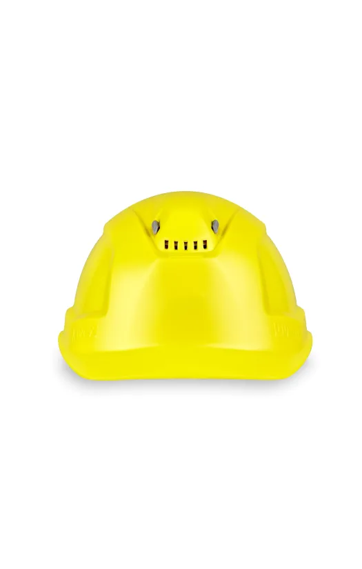 Каска Uvex "Феос IES" (9772140) с текстильным оголовьем, храповик, цв.желтый, крепление для очков Феос