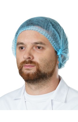 Шапочка-берет медицинская одноразовая (шарлотта) (RLN5302) цвет голубой