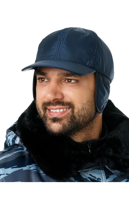 Кепи-бейсболка утепленная синяя