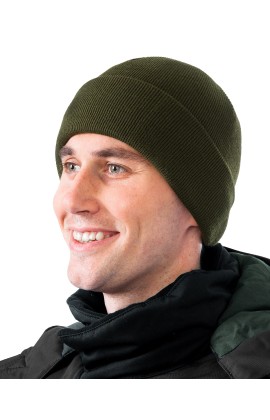 Шапка трикотажная двойная с утеплителем Тинсулейт®, цвет оливковый