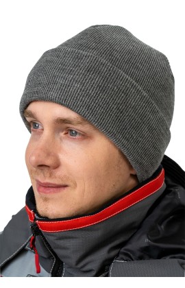Шапка трикотажная двойная с утеплителем Тинсулейт®, цвет серый