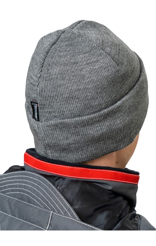 Шапка трикотажная двойная с утеплителем Тинсулейт®, цвет серый
