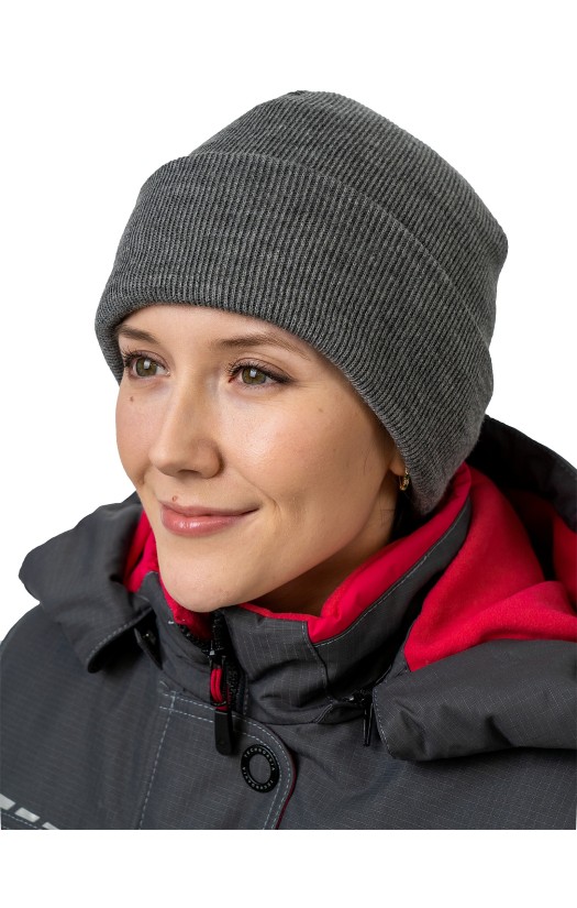 Шапка трикотажная двойная с утеплителем Тинсулейт®, цвет серый