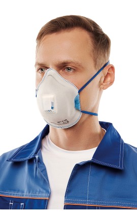 Полумаска фильтрующая (респиратор) противоаэрозольная RK 9022 с клапаном выдоха, с дополнительной защитой от кислых газов