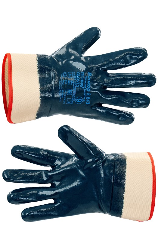 Перчатки-краги защитные «Ванкор» с полным нитрильным покрытием