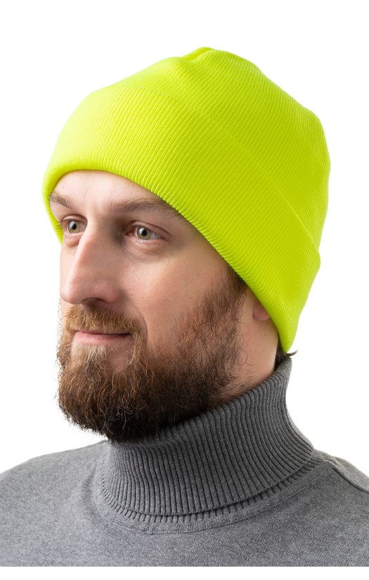 Шапка трикотажная двойная с утеплителем Тинсулейт® лимонная