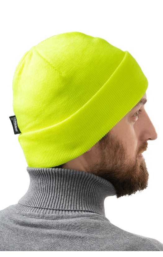 Шапка трикотажная двойная с утеплителем Тинсулейт® лимонная