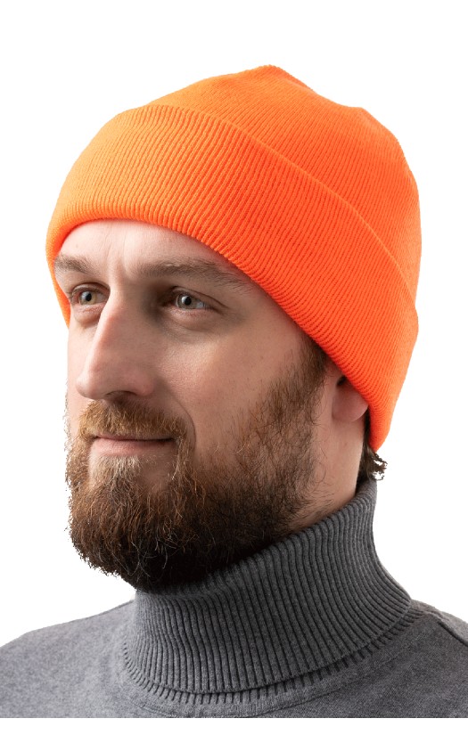 Шапка трикотажная двойная с утеплителем Тинсулейт® оранжевая